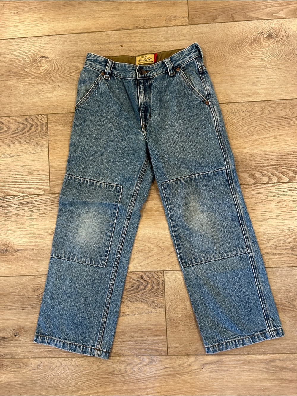 Vintage Old Navy Relaxed Denim Jeans with Knee Patches carpenter straight leg